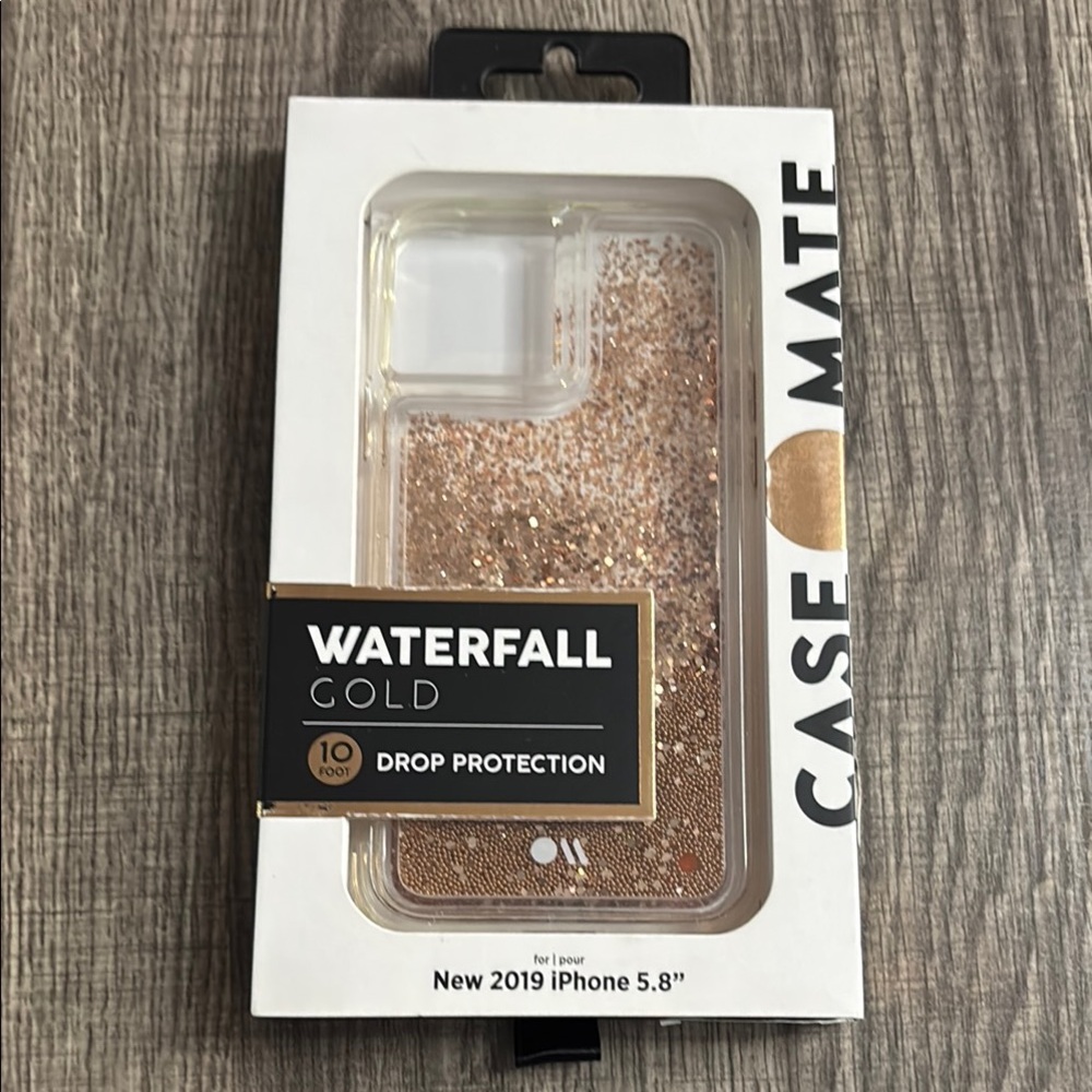 Case-Mate Gold Glitter Waterfall Phone Case